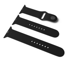 Силіконовий ремінець для Apple Watch Sport Band 42/44/45/46/49mm (S/M & M/L) 3pcs Чорний / Black