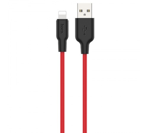 Дата кабель Hoco X21 Plus Silicone Lightning Cable (1m) Black / Red