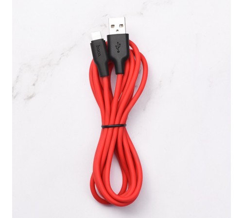Дата кабель Hoco X21 Plus Silicone Lightning Cable (1m) Black / Red