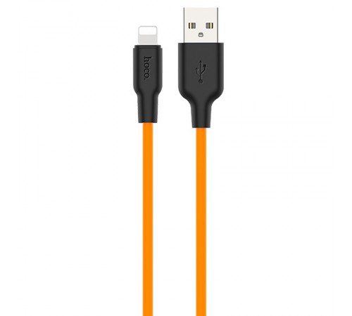 Дата кабель Hoco X21 Plus Silicone Lightning Cable (1m) Black / Orange