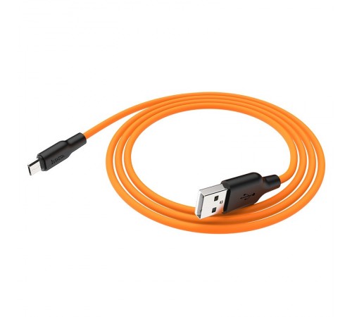 Дата кабель Hoco X21 Plus Silicone MicroUSB Cable (1m) Black / Orange