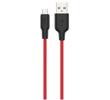 Дата кабель Hoco X21 Plus Silicone MicroUSB Cable (1m) Black / Red