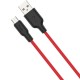 Дата кабель Hoco X21 Plus Silicone MicroUSB Cable (1m) Black / Red