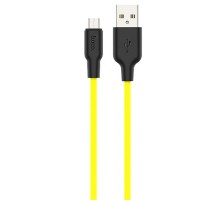 Дата кабель Hoco X21 Plus Silicone MicroUSB Cable (1m) Black / Yellow