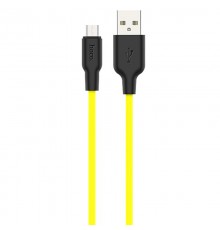 Дата кабель Hoco X21 Plus Silicone MicroUSB Cable (1m) Black / Yellow