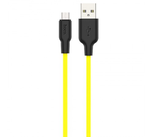 Дата кабель Hoco X21 Plus Silicone MicroUSB Cable (1m) Black / Yellow
