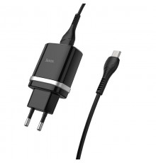 МЗП Hoco C12Q Smart QC3.0 3A (1USB-A) + кабель USB to MicroUSB Чорний