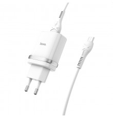 МЗП Hoco C12Q Smart QC3.0 3A (1USB-A) + кабель USB to MicroUSB Білий