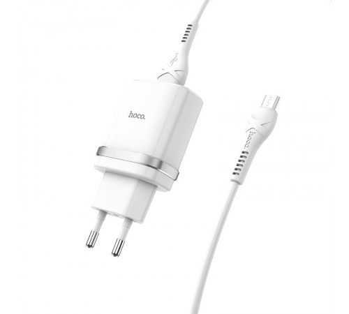 МЗП Hoco C12Q Smart QC3.0 3A (1USB-A) + кабель USB to MicroUSB Білий