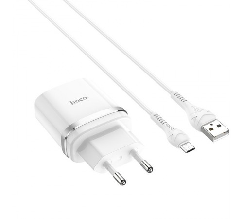 МЗП Hoco C12Q Smart QC3.0 3A (1USB-A) + кабель USB to MicroUSB Білий