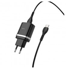 МЗП Hoco C12Q Smart QC3.0 3A (1USB-A) + кабель USB to Type-C Чорний