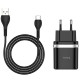 МЗП Hoco C12Q Smart QC3.0 3A (1USB-A) + кабель USB to Type-C Чорний