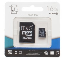 Карта пам'яті T&G (UHS-1) microSDHC Class 10 - 16GB (з адаптером) Чорний