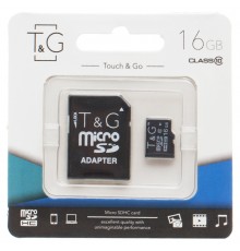 Карта пам'яті T&G (UHS-1) microSDHC Class 10 - 16GB (з адаптером) Чорний
