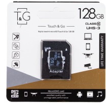 Карта пам'яті T&G microSDHC (UHS-3) 128 GB class 10 (з адаптером) Чорний