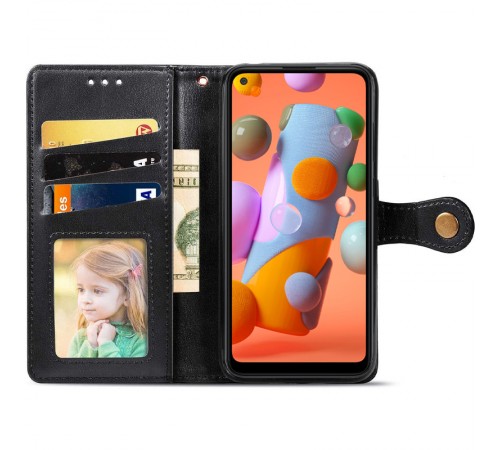 Шкіряний чохол-книжка GETMAN Gallant (PU) для Samsung Galaxy A11 Чорний Шкіряний чохол-книжка GETMAN Gallant (PU) для Samsung Galaxy A11 Чорний
