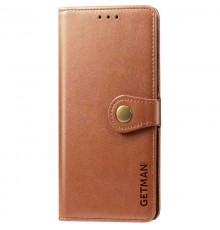 Шкіряний чохол-книжка GETMAN Gallant (PU) для Xiaomi Redmi Note 8T Коричневий