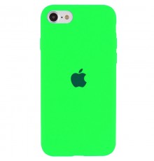 Чохол Silicone Case Full Protective (AA) для Apple iPhone SE (2020) Салатовий / Neon Green
