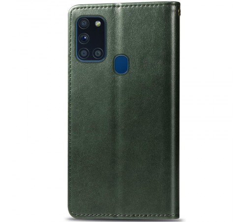 Шкіряний чохол-книжка GETMAN Gallant (PU) для Samsung Galaxy A21s Зелений Шкіряний чохол-книжка GETMAN Gallant (PU) для Samsung Galaxy A21s Зелений