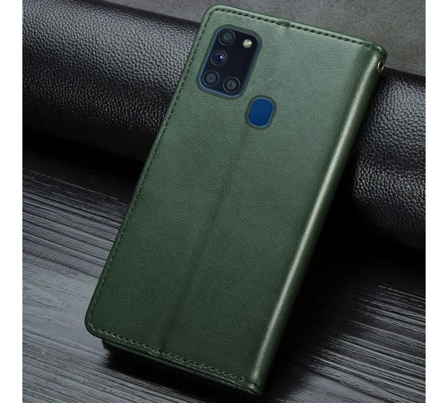 Шкіряний чохол-книжка GETMAN Gallant (PU) для Samsung Galaxy A21s Зелений Шкіряний чохол-книжка GETMAN Gallant (PU) для Samsung Galaxy A21s Зелений