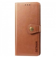 Шкіряний чохол-книжка GETMAN Gallant (PU) для Samsung Galaxy A21s Коричневий