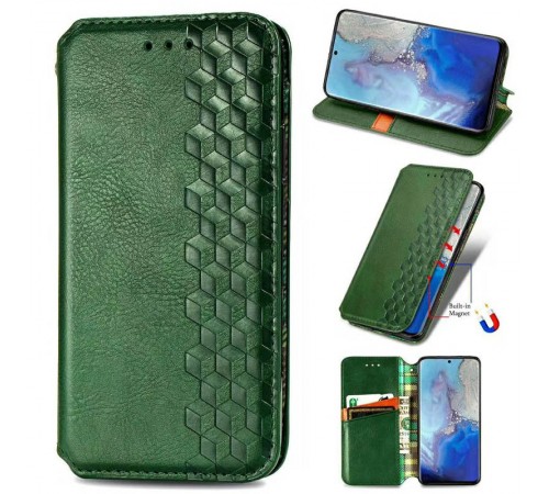 Шкіряний чохол-книжка GETMAN Cubic (PU) для Xiaomi Redmi 9 Зелений Шкіряний чохол-книжка GETMAN Cubic (PU) для Xiaomi Redmi 9 Зелений