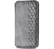 Шкіряний чохол-книжка GETMAN Cubic (PU) для Xiaomi Redmi 9 Сірий