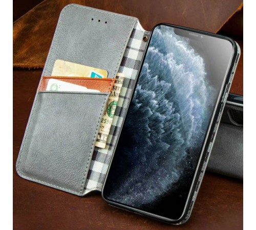 Шкіряний чохол-книжка GETMAN Cubic (PU) для Xiaomi Redmi 9 Сірий Шкіряний чохол-книжка GETMAN Cubic (PU) для Xiaomi Redmi 9 Сірий