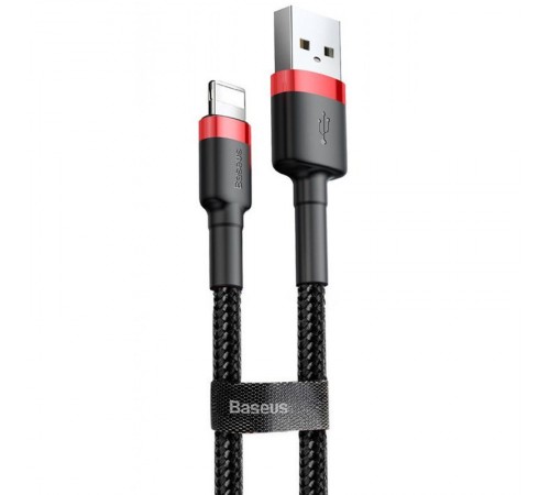 Дата кабель Baseus Cafule USB to Lightning 2.4A (1m) (CALKLF-B) Червоний / Чорний