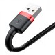 Дата кабель Baseus Cafule USB to Lightning 2.4A (1m) (CALKLF-B) Червоний / Чорний