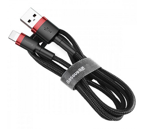 Дата кабель Baseus Cafule USB to Lightning 2.4A (1m) (CALKLF-B) Червоний / Чорний