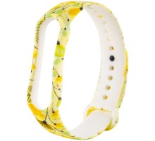 Силіконовий ремінець з малюнком для Xiaomi Mi Band 5 / 6 Жовтий / Квіти
