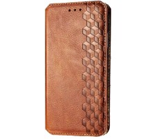 Шкіряний чохол-книжка GETMAN Cubic (PU) для Xiaomi Redmi 9C Коричневий