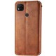 Шкіряний чохол-книжка GETMAN Cubic (PU) для Xiaomi Redmi 9C Коричневий