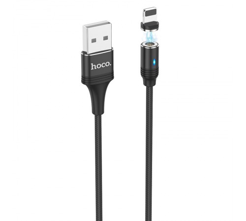 Дата кабель Hoco U76 "Fresh magnetic" Lightning (1.2m) Чорний