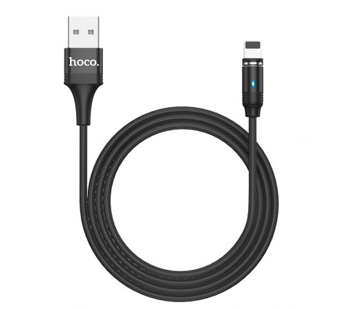 Дата кабель Hoco U76 "Fresh magnetic" Lightning (1.2m) Чорний