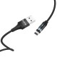 Дата кабель Hoco U76 "Fresh magnetic" Lightning (1.2m) Чорний