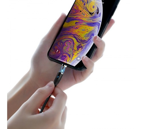 Дата кабель Hoco U76 "Fresh magnetic" Lightning (1.2m) Чорний