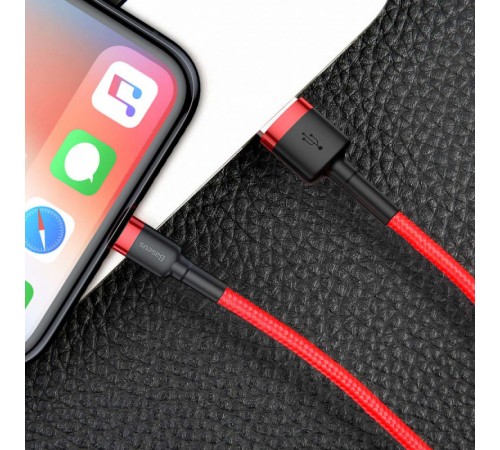 Дата кабель Baseus Cafule Lightning Cable 1.5A (2m) (CALKLF-C) Червоний / Чорний