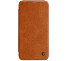Шкіряний чохол (книжка) Nillkin Qin Series для Apple iPhone 12 Pro Max (6.7") Коричневий