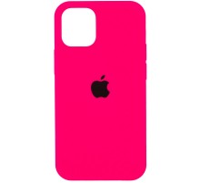 Чохол Silicone Case Full Protective (AA) для Apple iPhone 12 Pro / 12 (6.1") Рожевий / Barbie pink