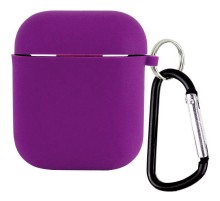 Силіконовий футляр з мікрофіброю для навушників Airpods 1/2 Фіолетовий / Grape