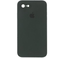 Чохол Silicone Case Square Full Camera Protective (AA) для Apple iPhone 7 / 8 / SE (2020) (4.7") Зелений / Black Green