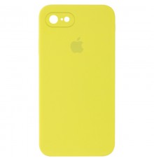 Чохол Silicone Case Square Full Camera Protective (AA) для Apple iPhone 7 / 8 / SE (2020) (4.7") Жовтий / Bright Yellow