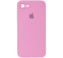 Чохол Silicone Case Square Full Camera Protective (AA) для Apple iPhone 7 / 8 / SE (2020) (4.7") Рожевий / Light pink