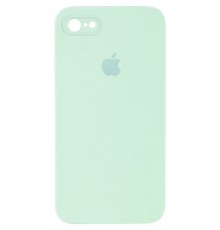 Чохол Silicone Case Square Full Camera Protective (AA) для Apple iPhone 7 / 8 / SE (2020) (4.7") Бірюзовий / Light Turquoise