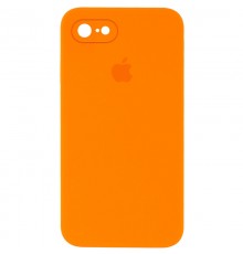 Чохол Silicone Case Square Full Camera Protective (AA) для Apple iPhone 7 / 8 / SE (2020) (4.7") Помаранчевий / Bright Orange