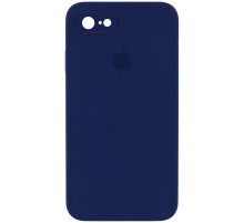 Чохол Silicone Case Square Full Camera Protective (AA) для Apple iPhone 7 / 8 / SE (2020) (4.7") Темно-синій / Midnight blue