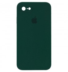 Чохол Silicone Case Square Full Camera Protective (AA) для Apple iPhone 7 / 8 / SE (2020) (4.7") Зелений / Dark green