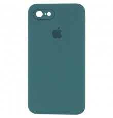 Чохол Silicone Case Square Full Camera Protective (AA) для Apple iPhone 7 / 8 / SE (2020) (4.7") Зелений / Pine green
